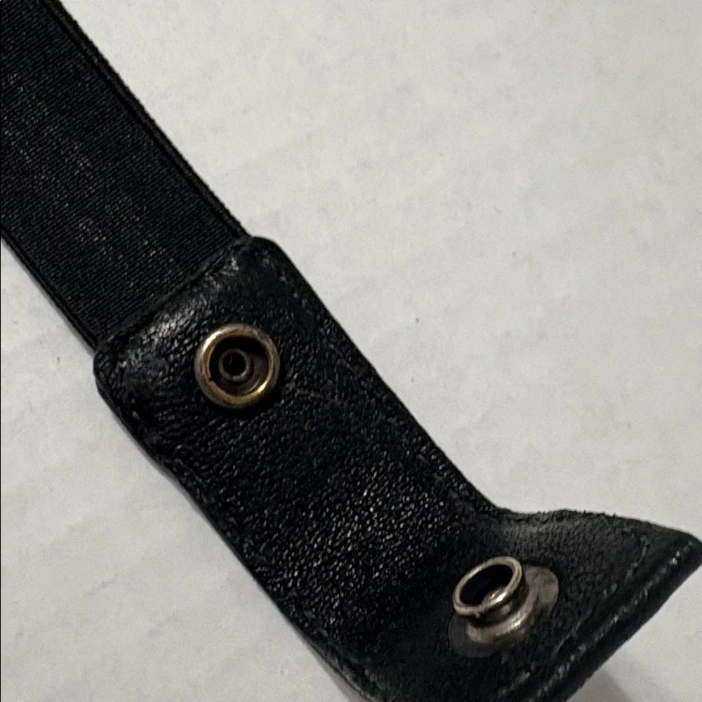 Chic Black Leather and Silver Concho Women's Belt. All Beading Intact. Western